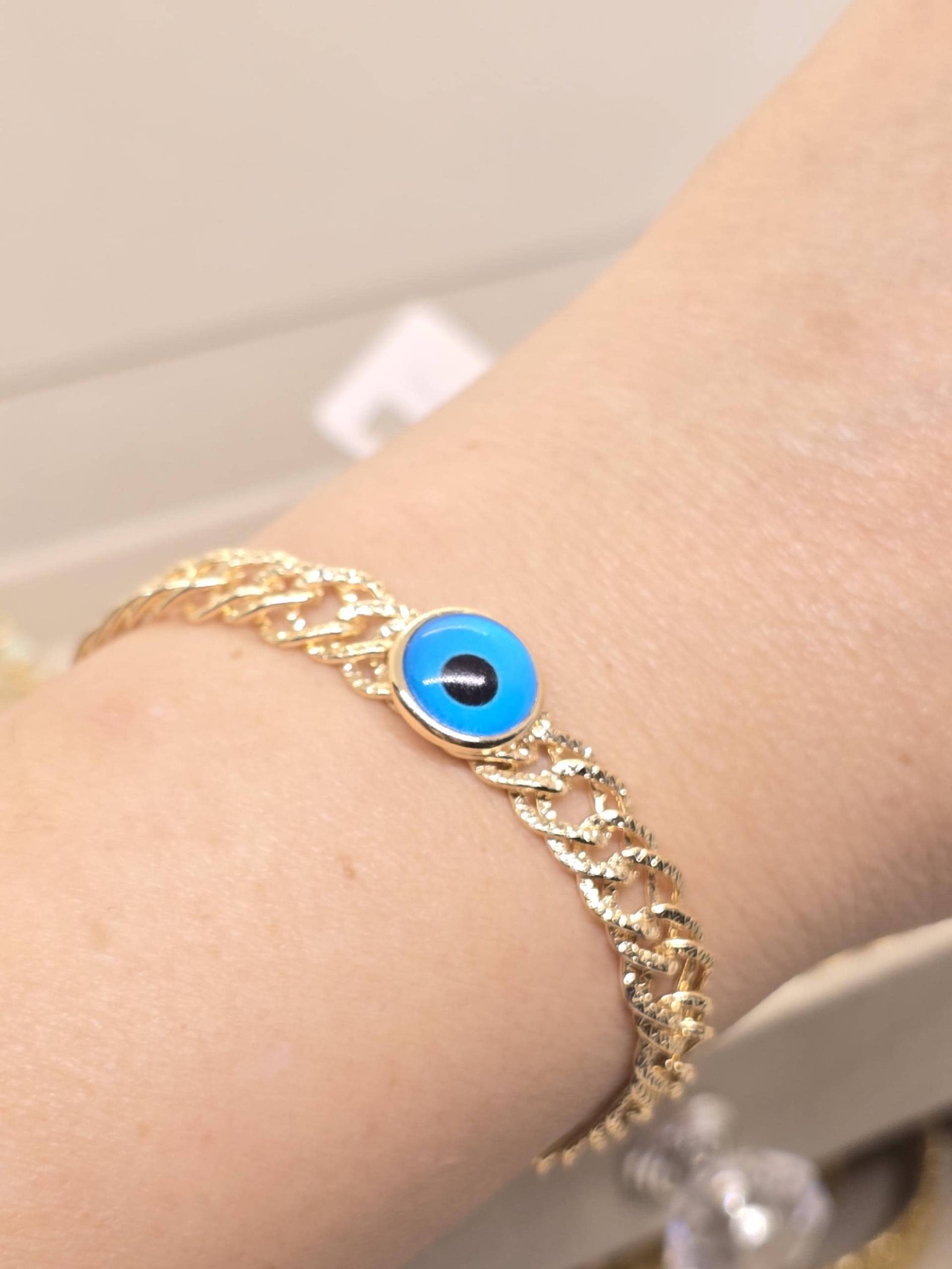 14K Gold Evil Eye Bracelet, Enamel Turkish Protection Bracelet, Tiny Greek Stylish Bracelet, Gift For Mom, Birthday Gift 14K Gold Evil Eye Bracelet, Enamel Turkish Protection Bracelet, Tiny Greek Stylish Bracelet, Gift For Mom, Birthday Gift von beautyway073