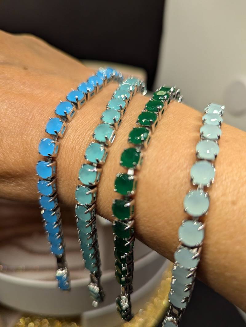 Eternity Birthstone Bracelet Minimalistcustom Multi Gemstone Braceletpersonalized Jewelryanniversary Gift For Her.tennis Armband von beautyway073