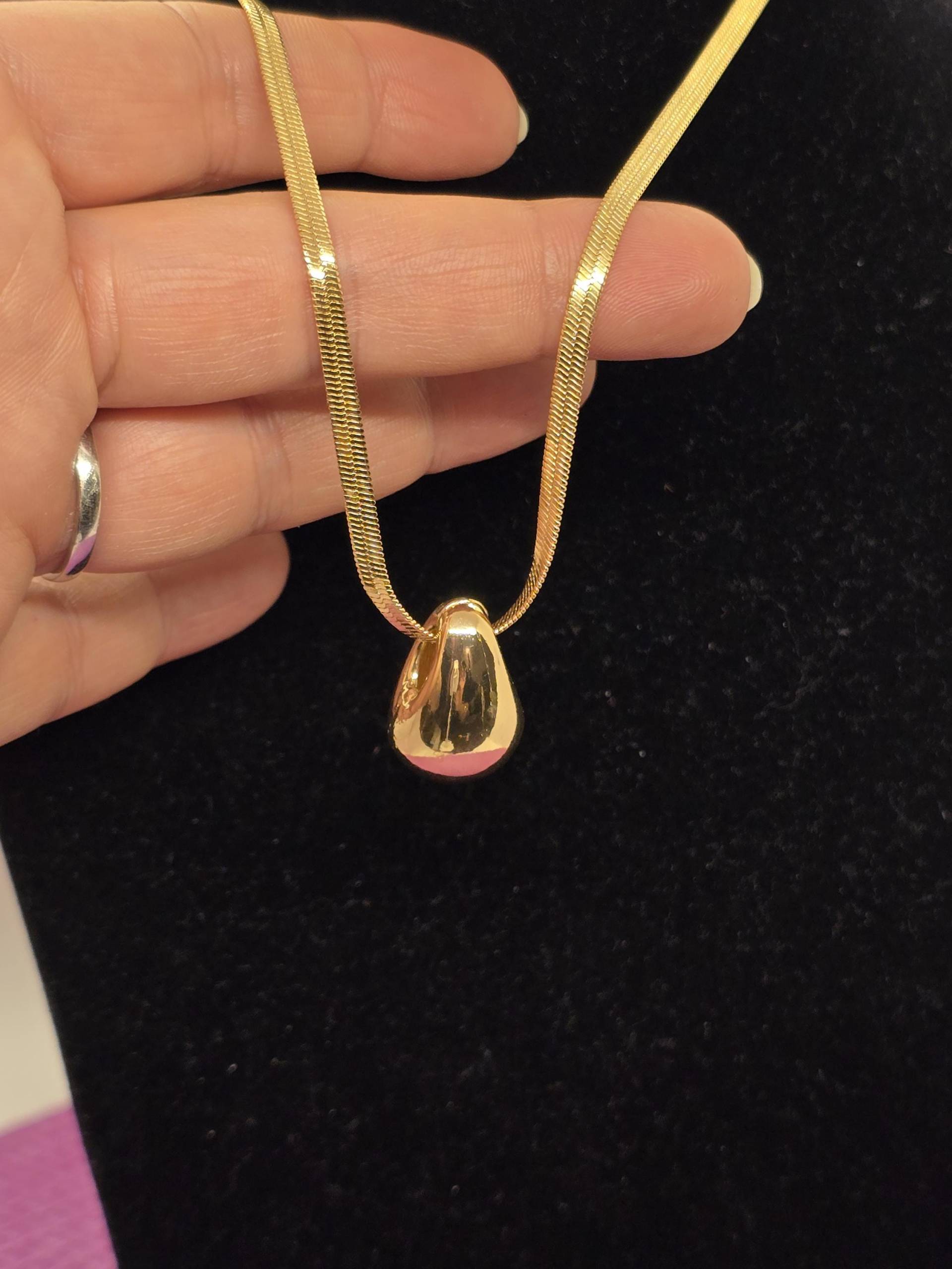 Bottega Tropfen Halskette, Teardrop Necklace, Chunky Drop Stainless Steel, Hoops, Puffy Teardrop Necklace, Teardrops Necklace Bottega Tropfen Halskette, Teardrop Necklace, Chunky Drop Stainless Steel, Hoops, Puffy Teardrop Necklace, Teardrops Necklace von beautyway073