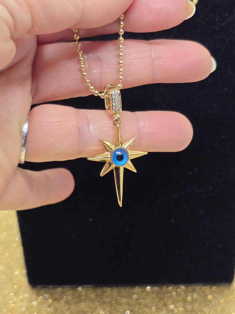 Protection Necklace, Evil Eye Necklace, Star Pendant Halskette, Evil Pendant, Blue Cz, Evil Chain, Dainty Necklace von beautyway073