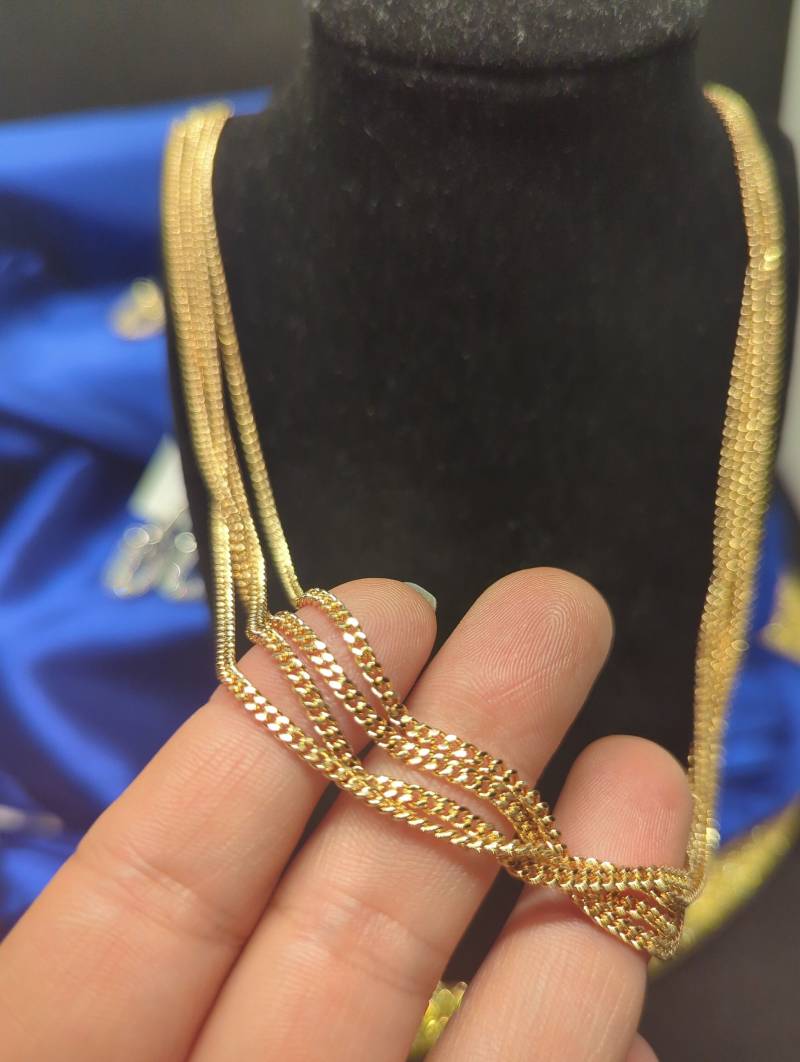 Rose Gold Vielseitige Halskette, Rose Gold, Chain Necklace, Gift For Her, Gift Mom, Rose Filled Necklace, Non Tarnish, Delicate Necklace von beautyway073