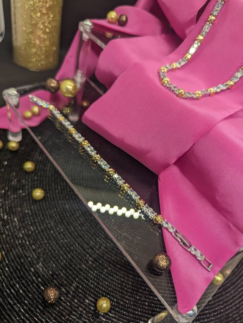 sterling Silver Bracelet, Silver Bracelet, Diamond Moissanite, Versilbert Armband, Bracelet Chain, Bridesmaid Gift, Cubic Zirconia, Simple Bracelet von beautyway073