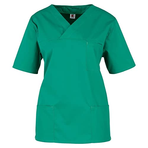 beb Basic Unisex Kasack Kurzarm Grün 65% Polyester 35% Baumwolle Damen Herren Größe XL von beb