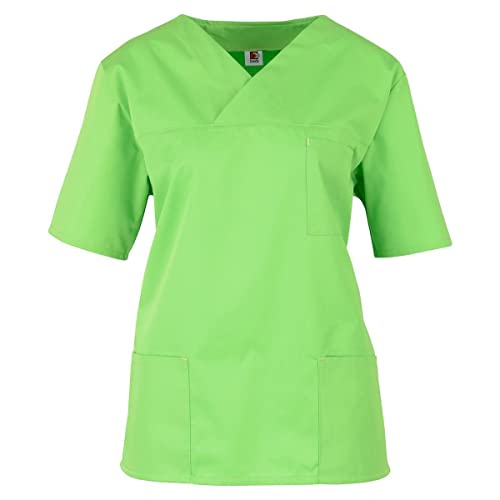 beb Basic Unisex Kasack Kurzarm Hellgrün Apple 65% Polyester 35% Baumwolle Damen Herren Größe 4XL von beb