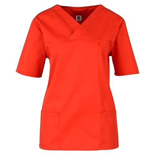 beb Basic Unisex Kasack Kurzarm Rot 65% Polyester 35% Baumwolle Damen Herren Größe M von beb