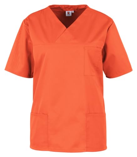 beb Basic Unisex Kasack Medizin & Pflege Schlupfkasak Kurzarm Orange 65% Polyester 35% Baumwolle Damen Herren Größe 4XL von beb