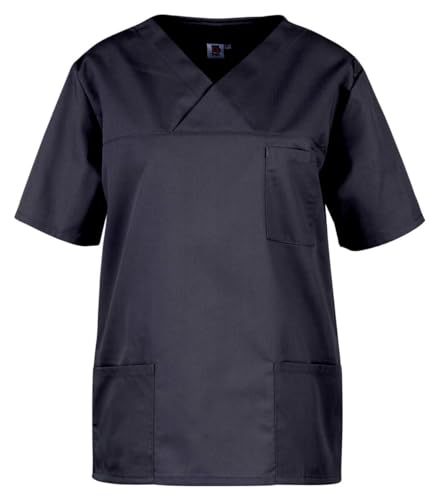 beb Basic Unisex Kasack Medizin & Pflege Schlupfkasak Kurzarm Schwarz 65% Polyester 35% Baumwolle Damen Herren Größe M von beb