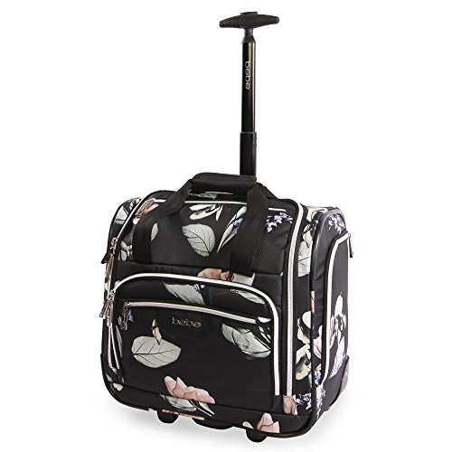 Bebe Valentina Damen-Handgepäcktasche mit Rädern unter dem Sitz, Floral Black, Einheitsgröße, Valentina Handgepäcktasche mit Rädern unter dem Sitz von bebe