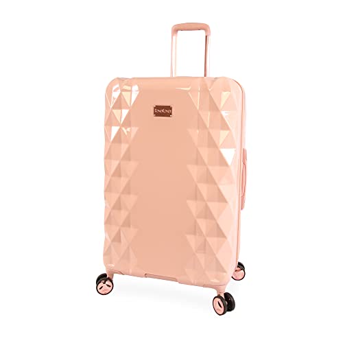 bebe Damen Gepäck Stella 73,7 cm Hardside Check in Spinner, Roségold, Check-IN 29", Gepäck-Hartschalen-Karo-Spinner von bebe