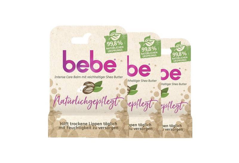 bebe Lippenpflegestift 3 x bebe Natürlichgepflegt Intense Care Balm Lippenpflege Stift je 4,9 von bebe
