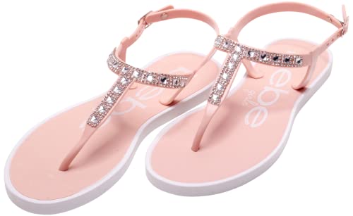 bebe Mädchen-Sandalen – 1er-Pack oder 2er-Pack, offene Zehen, Sommerkleid, flache Tanga, Mädchen, T-Riemen, Sandalen mit Knöchelriemen für kleine Kinder, Blush, 2-3 Little Kid bebe Mädchen-Sandalen – 1er-Pack oder 2er-Pack, offene Zehen, Sommerkleid, flache Tanga, Mädchen, T-Riemen, Sandalen mit Knöchelriemen für kleine Kinder, Blush, 2-3 Little Kid von bebe