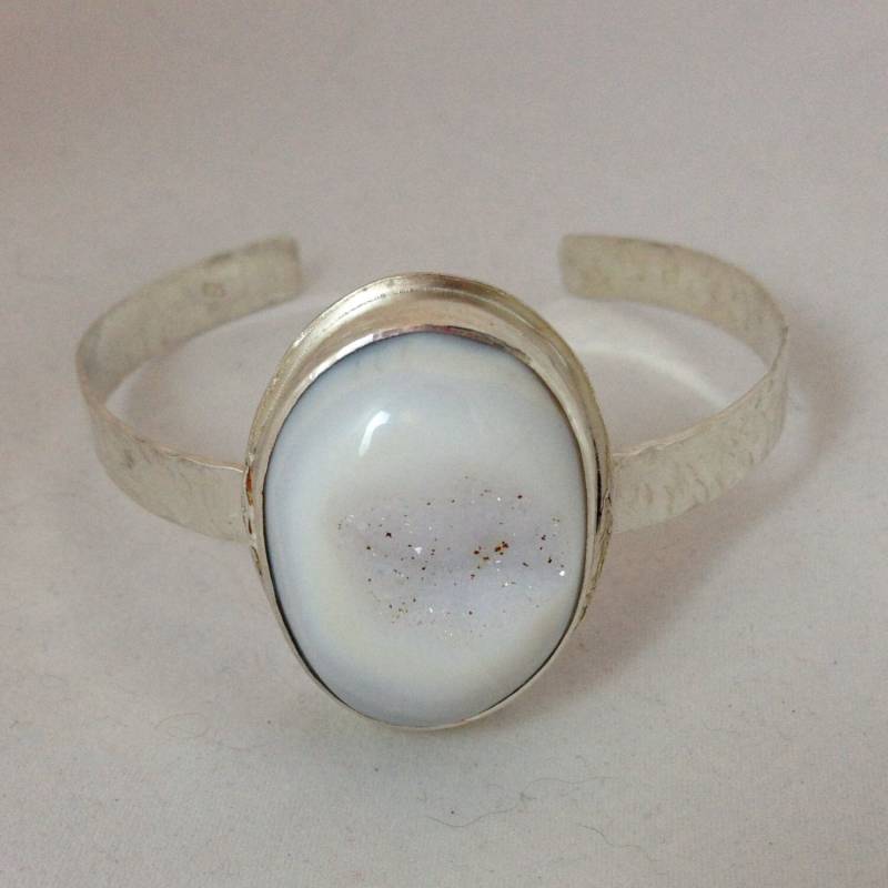 Quarz Druzy Und Sterling Silber Manschette Armband Quarz Druzy Und Sterling Silber Manschette Armband von bebrio