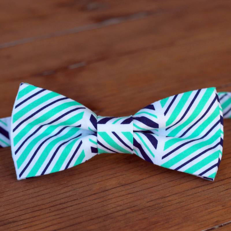 Gestreifte Fliege - Herren Blaue Grüne Sommer Hochzeit Krawatte Gestreifte Fliege - Herren Blaue Grüne Sommer Hochzeit Krawatte von becauseimme