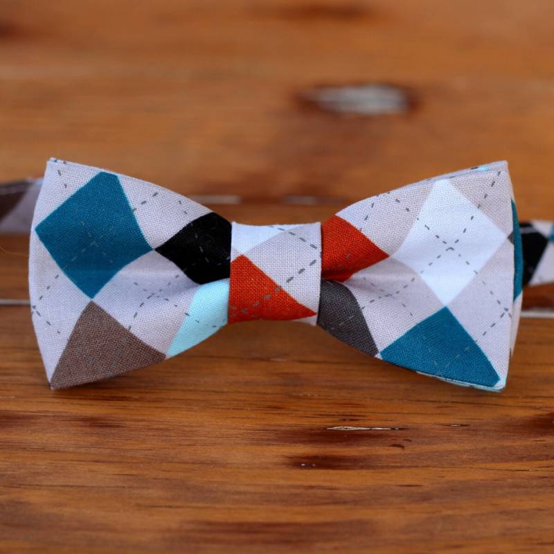 Herren Grau Baumwolle Fliege, Multi Argyle Diamant Fliege - Für Männer Und Teen Jungen Hochzeit Geschenk von becauseimme