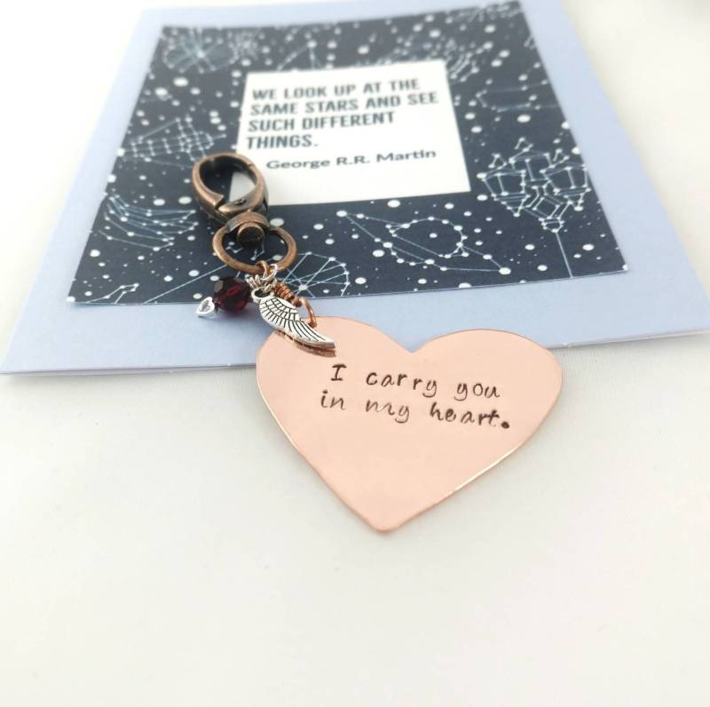 Ich Trage Dich in Meinem Herzen Erinnerung Schlüsselanhänger von beccasblues