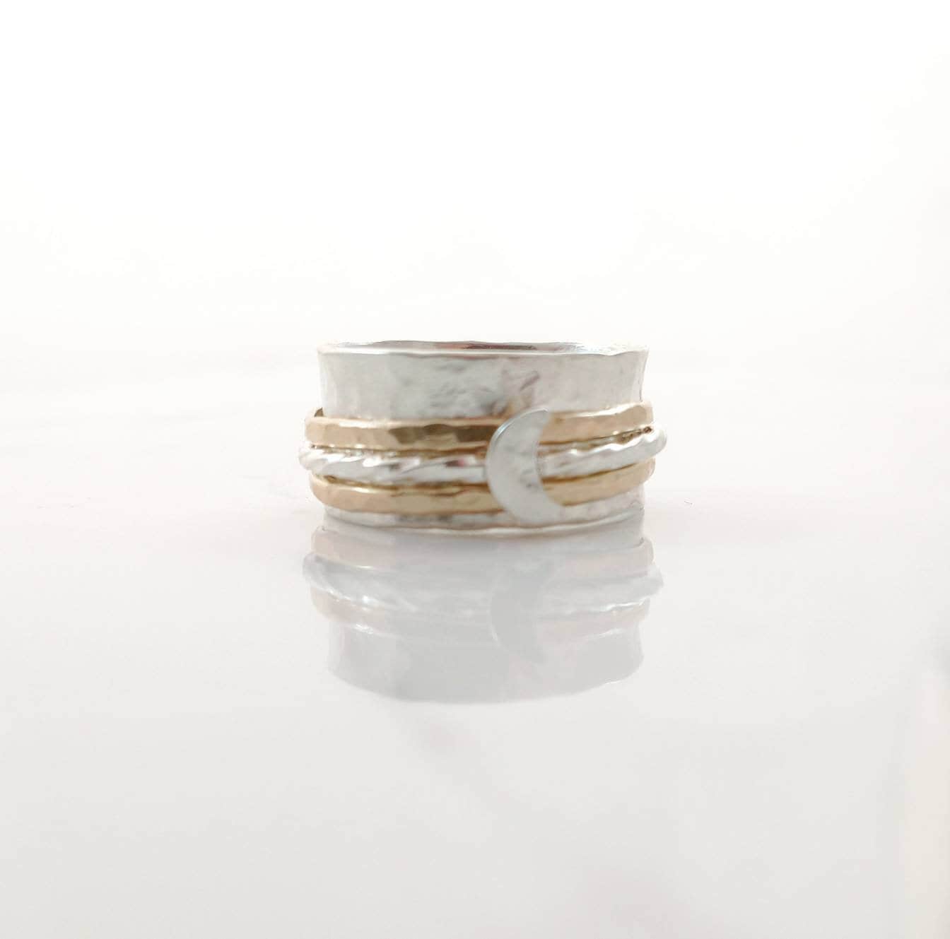 Mond Spinner Ring, Und Sterne Zappeln Astrologie Geschenk, Angst Gold Sterling Silber Figit Meditation Mond Spinner Ring, Und Sterne Zappeln Astrologie Geschenk, Angst Gold Sterling Silber Figit Meditation von beccasblues