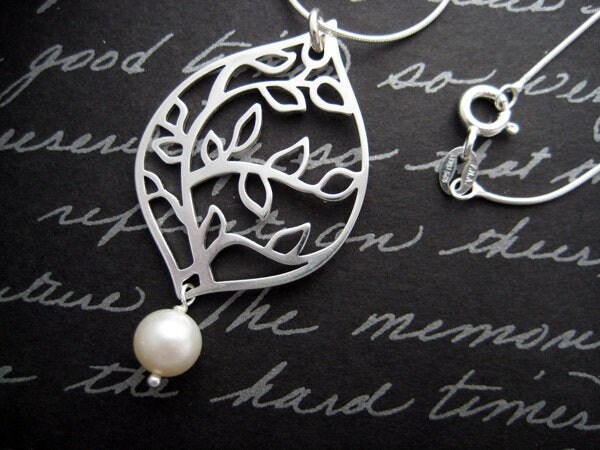 Bio - Süßwasserperle Und Sterling Silber Halskette von becial