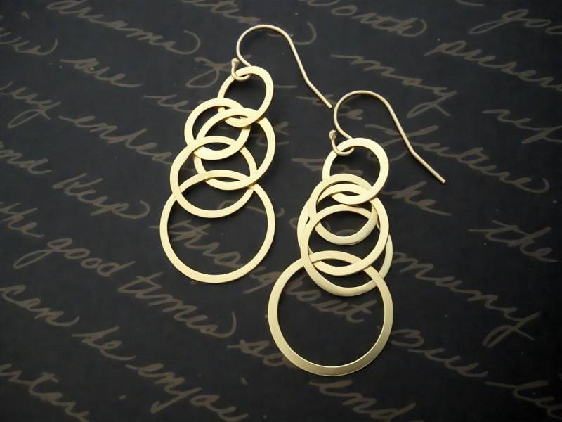 Gestapelte Hoop Ohrringe Vergoldet Und von becial