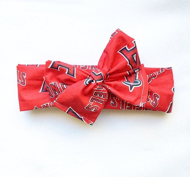 Engel Der Aneheim Kopf Wickeln/Baseball Mlb Retro //Headbands Head Wrap Headwrap Top Knot von becrushbows