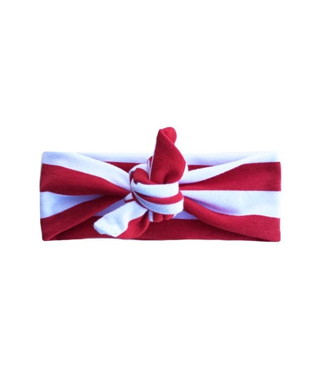 Rote Und Weiße Streifen Stirnband, Top Knoten, Knoten Stirnband Jersey Knit Tie-Stirnband - Einheitsgröße von becrushbows