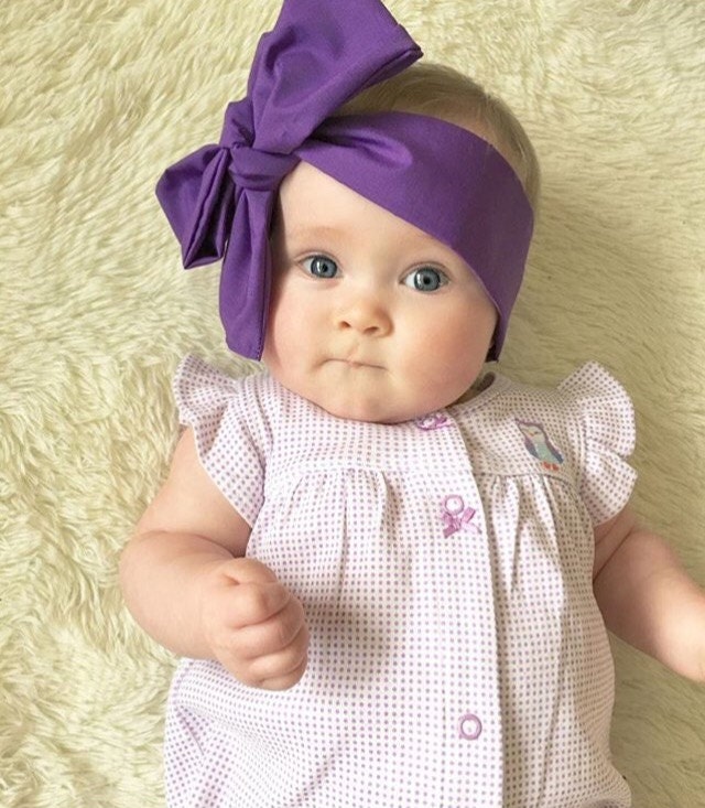 Solid Purple Head Wrap/Vintage Retro Soft Stirnbänder Wrap Headwrap Top Knot von becrushbows