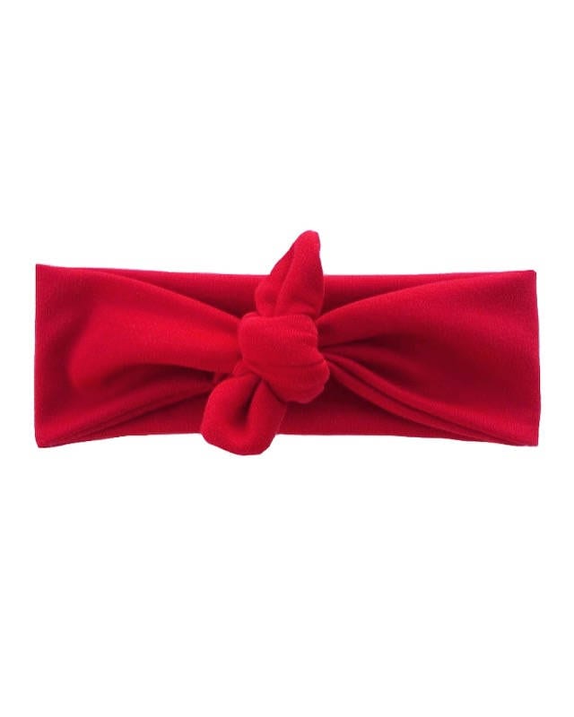 Solid Red Top Knoten Stirnband Kopf Wickeln Jersey in Tie-Stirnband - Einheitsgröße von becrushbows