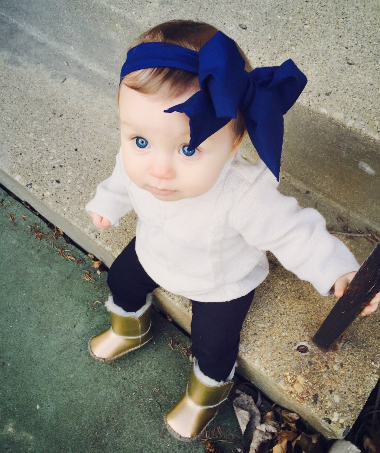 Solide Marineblau Kopf Wickeln/Vintage Retro Soft Stirnbänder Head Wrap Headwrap Top Knot von becrushbows