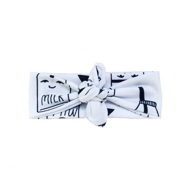 stirnband Haarknoten Milch/Print Baumwolle Jersey Top Knoten Soft Kopf Wickeln von becrushbows