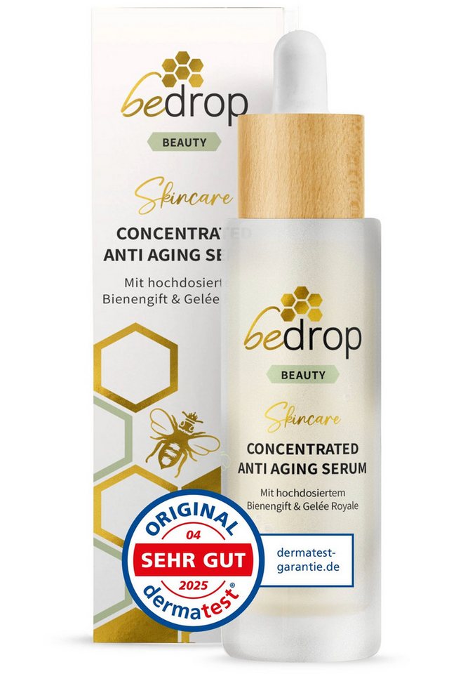 bedrop Anti-Falten-Serum CONCENTRATED ANTI AGING SERUM mit hochdosiertem Bienengift - 30ml Falten Creme für Gesicht I Straffende Creme mit Anti-Aging Effekt, 1-tlg., Reichhaltiges Gesichtsserum, einzigartig mit straffendem Bienengift von bedrop