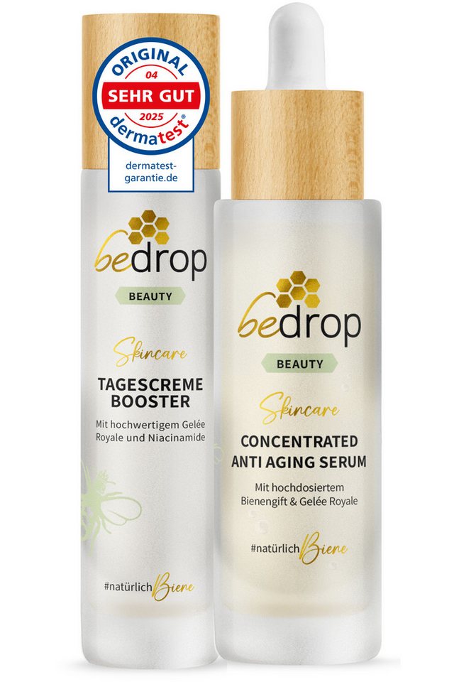bedrop Hautpflege-Set Skin Care Set, CONCENTRATED Anti-Aging Serum & Tagescreme Booster, Bienenpower für natürliche Falten- und Gesichtspflege von bedrop