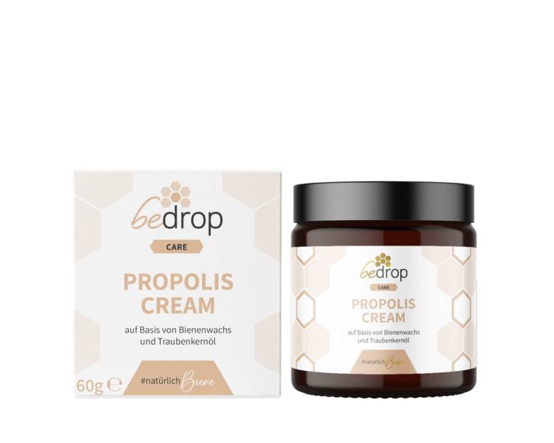 bedrop Körpercreme hochdosierte Propolis Creme mit Bienenwachs & Traubenkernöl Propolis Salbe unterstützend bei: Akne Creme, Akne, Pickel Salbe, Stark dosiert und ergiebig für die natürliche Hautpflege von bedrop