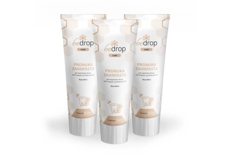 bedrop Zahnpasta Pronuka mit Propolis & Manuka-Öl, fluoridfrei & ohne Titandioxid, (Zahnpasta ohne Fluorid I Fluoridfrei I Zahnpasta weiße Zähne I Zahncreme) sanfte Zahnpflege und frischen Atem – ganz ohne Fluorid von bedrop