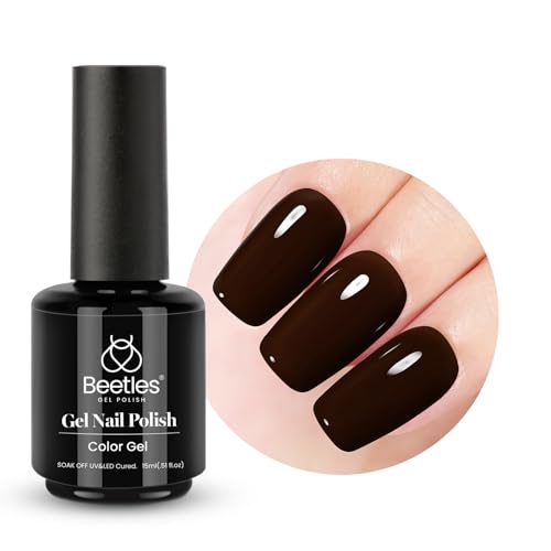 Beetles 15 ml UV Gel Nagellack Braun, Schokoladenbraun Gel Nail Polish UV LED Maniküre Nagelstudio DIY Gellack Nagelkunst Design für Anfänger von beetles Gel Polish
