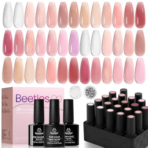 Beetles 20 Farben Jelly UV Gel Nagellack - Nacktes Paradies Sammlung Glitzer Weiß Rosa Pfirsich Kirschrot Farbe UV Gellack Und Top Baselack Nagel Charme Nagellack für Frauen Beetles 20 Farben Jelly UV Gel Nagellack - Nacktes Paradies Sammlung Glitzer Weiß Rosa Pfirsich Kirschrot Farbe UV Gellack Und Top Baselack Nagel Charme Nagellack für Frauen von beetles Gel Polish