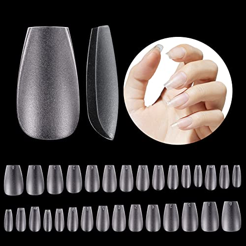 Beetles Matt Gel Nagelspitzen Kurze Coffin 240 Stück - Volle Deckung, No-File Nageltips in 15 Größen, Klare Vorpolierte Einweichen Tipps für Frauen von beetles Gel Polish