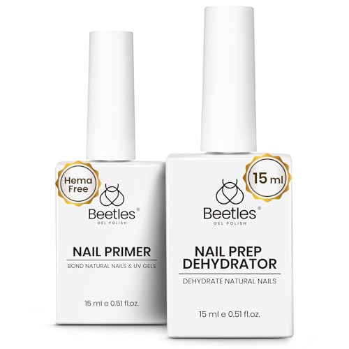Beetles Nail Prep Dehydrator und Primer, 15 ml säurefrei natürlicher Nail Prep Dehydrator und Bond Primer für Acrylnägel Maniküre Salons Geschenkset für Frauen von beetles Gel Polish