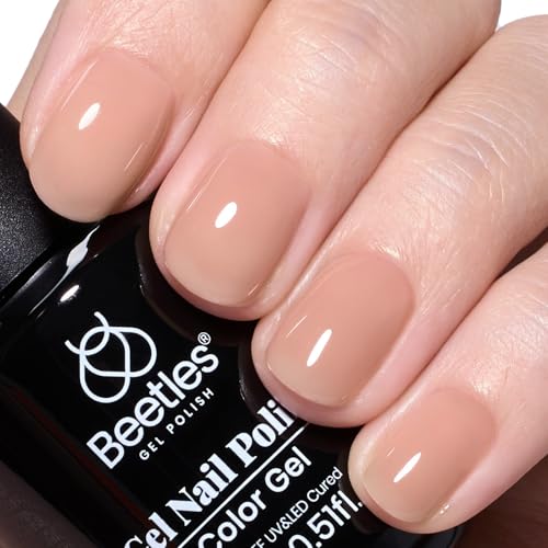 Beetles Nude Gel Nail Polish 15ml Neutral Color Natural Set Mocha Moe Cake Translucent Soak Off U V LED Nail Lamp Nail Art Gel 0.5Oz Gift for Women von beetles Gel Polish