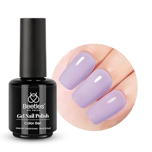 Beetles UV Gel Nagellack DIY - 15ml in Pastell Hellviolett Verträumt Milchig Einfarbig LED UV Lampe Maniküre Dekoration Nagelkunst 1Pcs Nude Gel Nagellack zu Hause Geschenk für Frauen Mädchen von beetles Gel Polish
