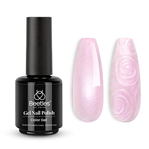 Beetles UV Hellrosa Gel Nagellack - 1Stcs 15ml Perlecencent Shell Glitzer Schimmer Nagelpolic Gel Polish Nail Soach LED Aushärtung Erfordert Maniküre DIY Home Nail Art Design von beetles Gel Polish