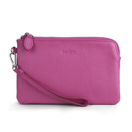 befen Clutch aus echtem Leder, kleine Handgelenktasche für Damen, Handy-Geldbörse für Damen, mit Handgelenkschlaufe, fuchsia, Western von befen