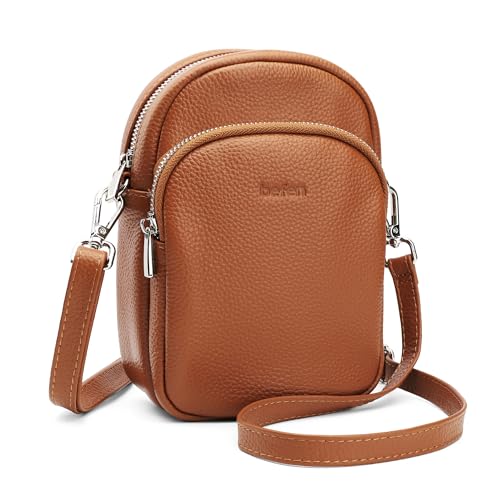 befen Echtleder Handytasche zum Umhängen, RFID-Blockierung Handy Umhängetasche Damen Leder, Handytasche mit Geldbörse zum Umhängen, Crossbody Bag mit Verstellbar Schultergurt von befen