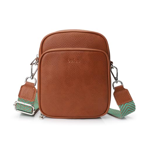 befen Echtleder Handytasche zum Umhängen, RFID-Blockierung Handy Umhängetasche Damen Leder, Handytasche mit Geldbörse zum Umhängen, Crossbody Bag mit Verstellbar Schultergurt von befen