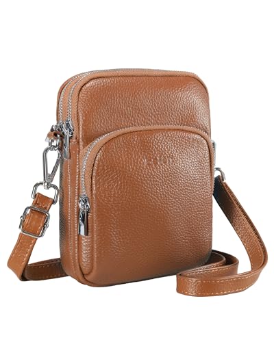 befen Echtleder Handytasche zum Umhängen, RFID-Blockierung Handy Umhängetasche Damen Leder, Handytasche mit Geldbörse zum Umhängen, Crossbody Bag mit Verstellbar Schultergurt von befen