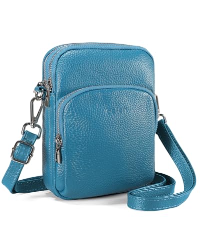 befen Echtleder Handytasche zum Umhängen, RFID-Blockierung Handy Umhängetasche Damen Leder, Handytasche mit Geldbörse zum Umhängen, Crossbody Bag mit Verstellbar Schultergurt von befen