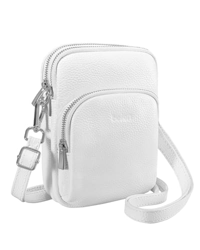 befen Echtleder Handytasche zum Umhängen, RFID-Blockierung Handy Umhängetasche Damen Leder, Handytasche mit Geldbörse zum Umhängen, Crossbody Bag mit Verstellbar Schultergurt von befen