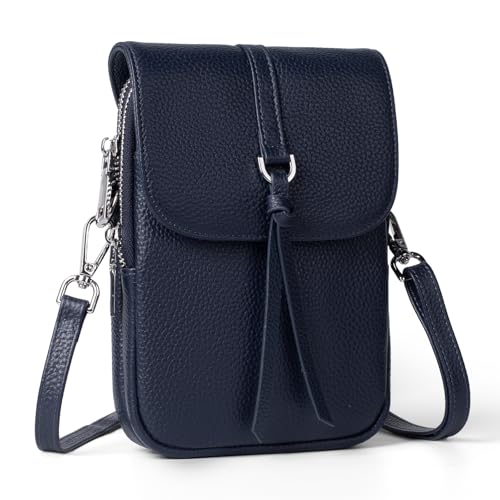 befen Echtleder Handytasche zum Umhängen Damen, RFID-Blockierung Handy Umhängetasche Damen Klein Handtasche Leder, Handytasche mit Geldbörse zum Umhängen, Crossbody Bag mit Verstellbar Schultergurt von befen