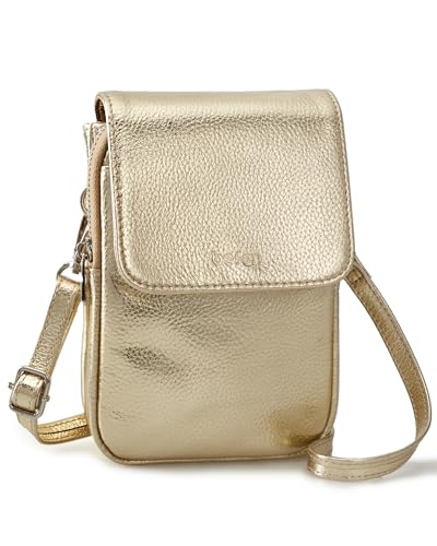 befen Echtleder Handytasche zum Umhängen Damen RFID-Blockierung Handy Umhängetasche Leder, Handytasche mit Geldbörse zum Umhängen, Crossbody Bag mit Verstellbar Schultergurt von befen