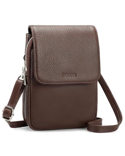befen Echtleder Handytasche zum Umhängen Damen RFID-Blockierung Handy Umhängetasche Leder, Handytasche mit Geldbörse zum Umhängen, Crossbody Bag mit Verstellbar Schultergurt von befen