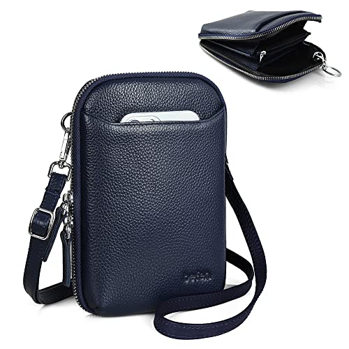 befen Handy Umhängetasche, Multifunktionale Handytasche mit Vielen Fächern und Kartenfächer Handytasche zum Umhängen Damen für Tägliches Arbeiten Einkaufen Reisen Phone 14 Pro, Navy Blau von befen