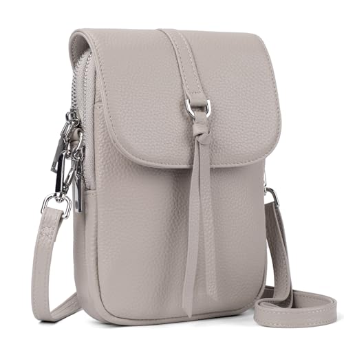 befen Echtleder Handytasche zum Umhängen Damen, RFID-Blockierung Handy Umhängetasche Damen Klein Handtasche Leder, Handytasche mit Geldbörse zum Umhängen, Crossbody Bag mit Verstellbar Schultergurt von befen